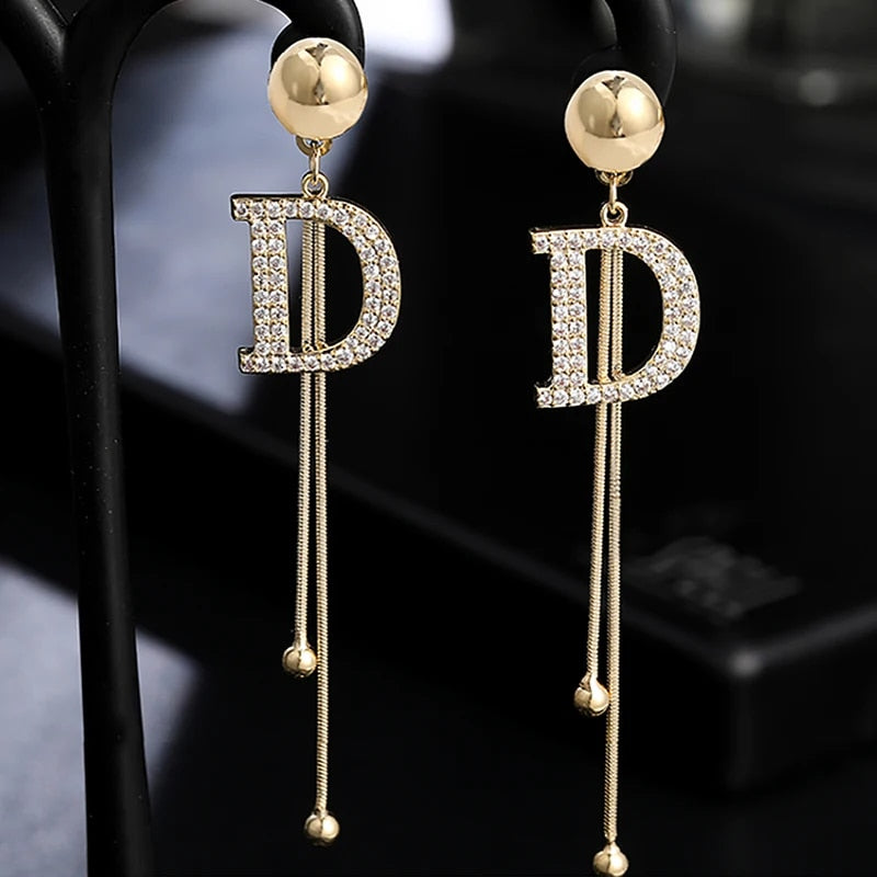 Gold Color Metal Fashion Korean Pearl Earrings For Women Sparkling Zircon Penda image 11