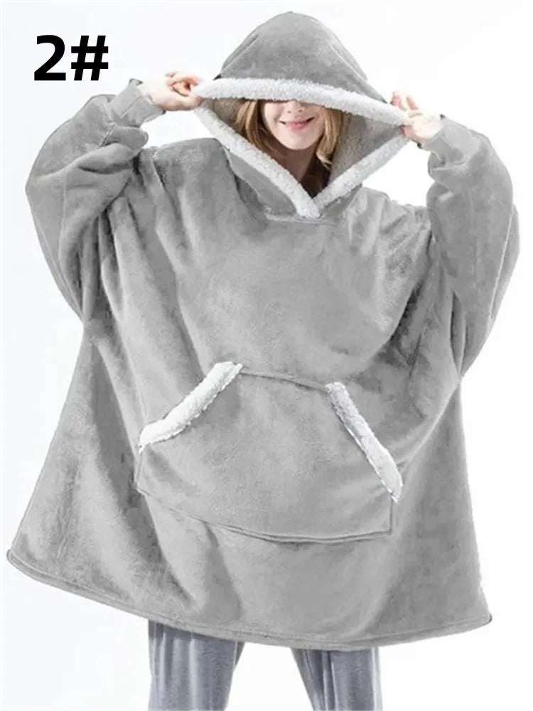 Winter Hoodies Sweatshirt Women Men Pullover Fleece Giant TV Oversized Blanket image 16