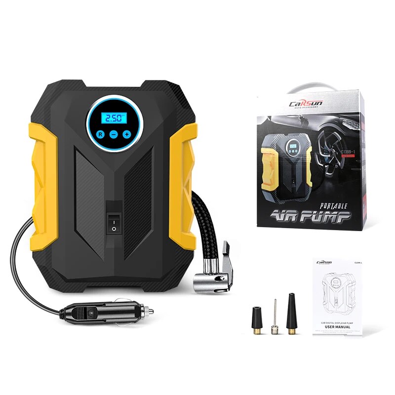 CARSUN Portable Automobile Air Compressor Digital Tire Inflation Pump LED Lamp image 3
