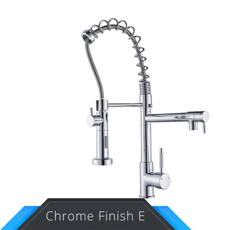 Rozin Black and Rose Golden Spring Pull Down Kitchen Sink Faucet Hot & Cold Wa image 10