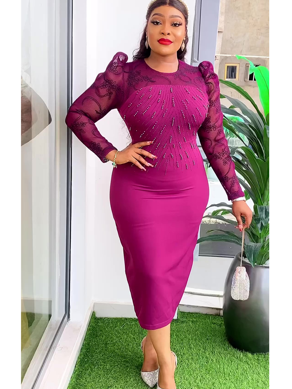Plus Size African Party Dresses for Women 2024 New Fashion Dashiki Ankara Lace image 3