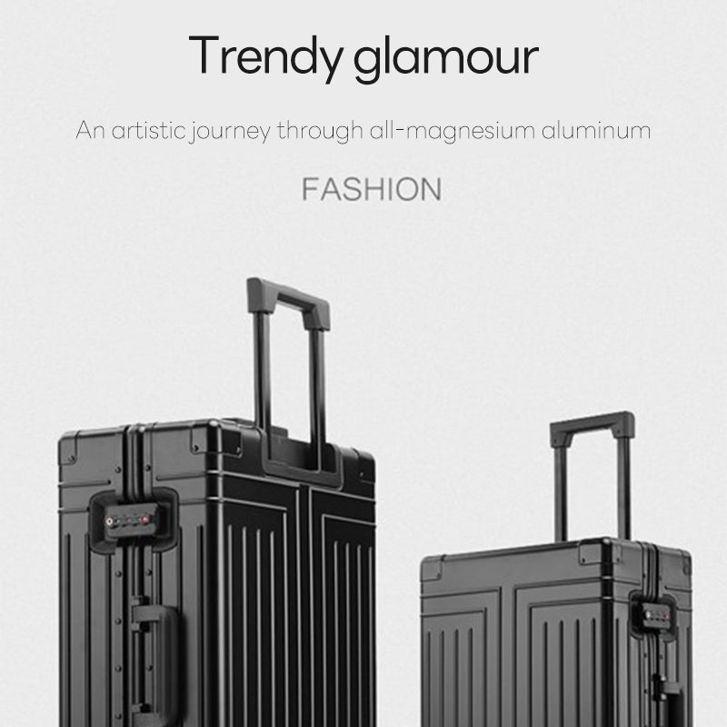 100% Aluminum-magnesium alloy Travel Suitcase Rolling Luggage 20/24/28 inch Tro image 8