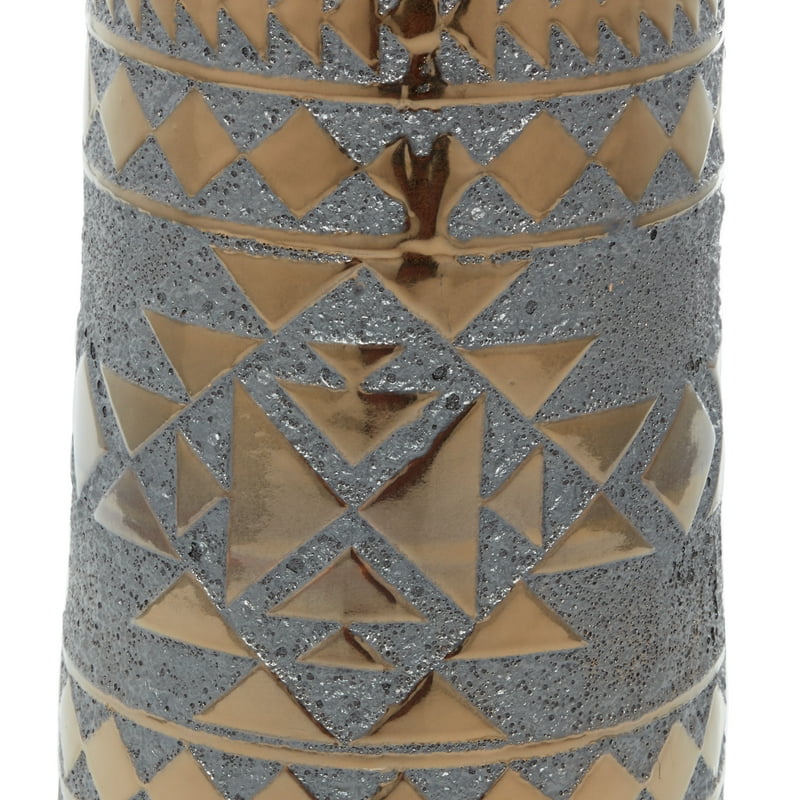 Tribal Gold Porcelain Vase image 4