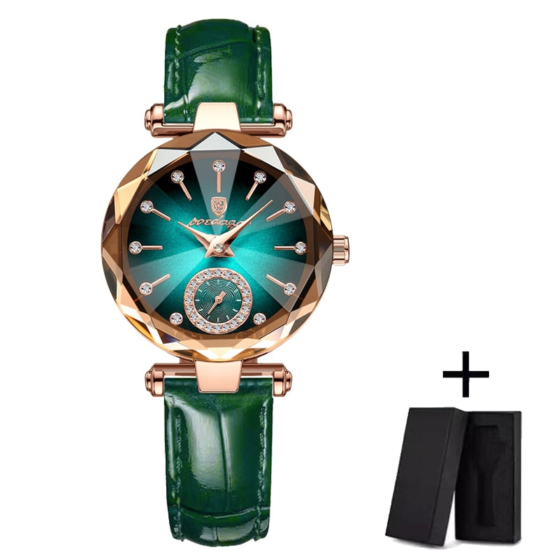 POEDAGAR Watch for Women Luxury Jewelry Design Rose Gold Steel Quartz Wristwatc image 3