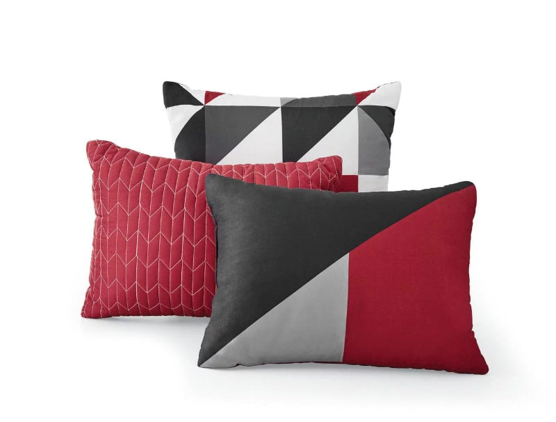 Mainstays 10PCS Red Geometric Bed in a Bag Bedding Set with Sheets and 3 Dec Pi image 5