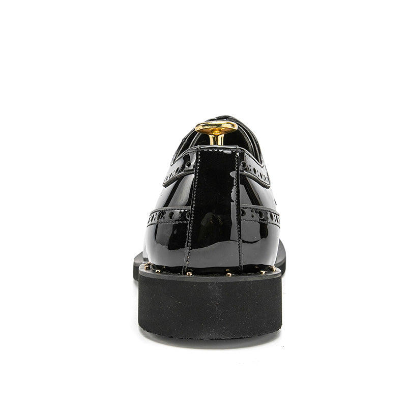 Brand Men Dress Shoes gold Glitter Men Formal Shoes Moccasins Italian Leather L image 4