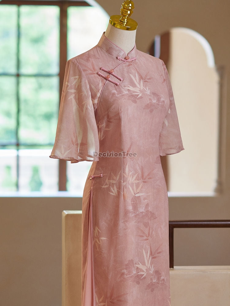 2024 vietnam style fairy dainty gauze aodai dress retro student campus outdoor image 3