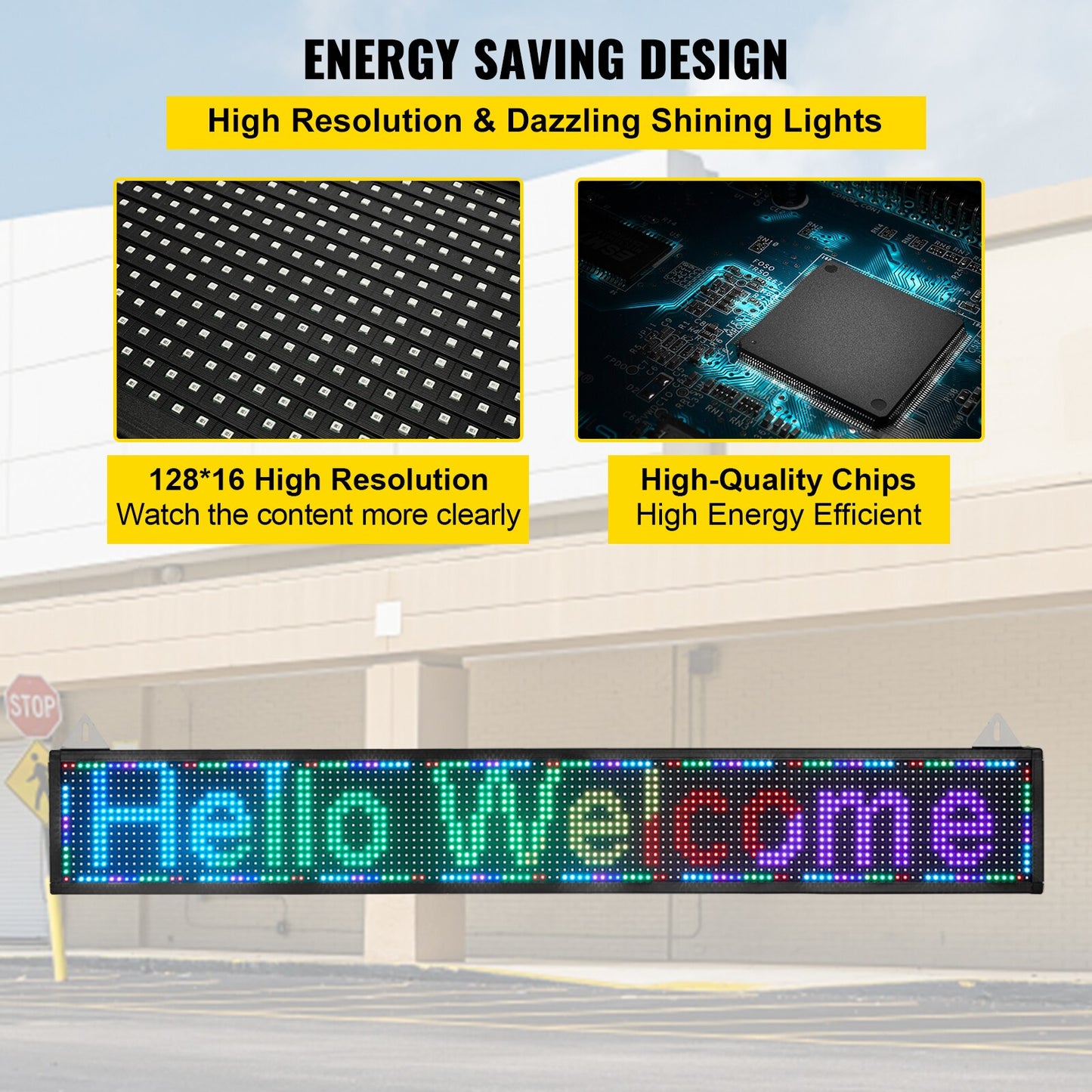 VEVOR Wi-Fi LED Scrolling Sign Full Color P4/P5/P6/P10 DIY Programmable Message image 10