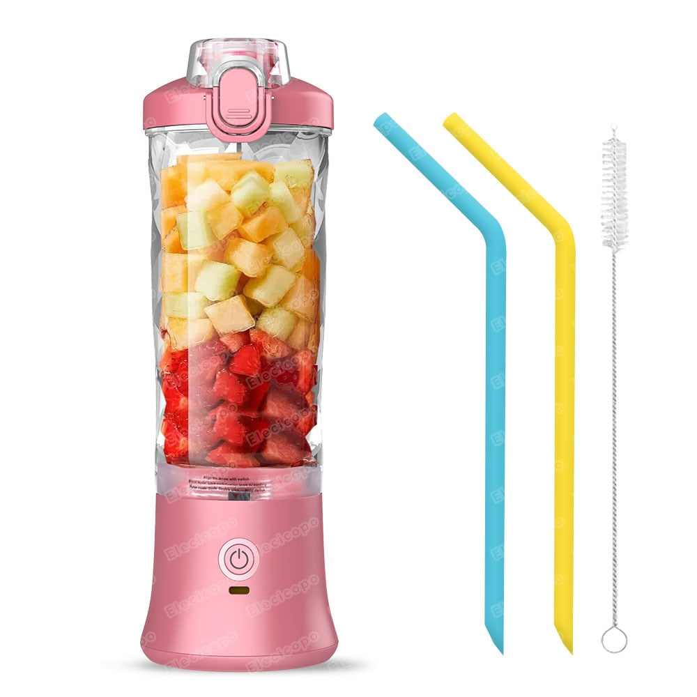 Portable Electric Juicer Fruit Mixers 600ML Blender with 4000mAh USB Rechargeab image 5