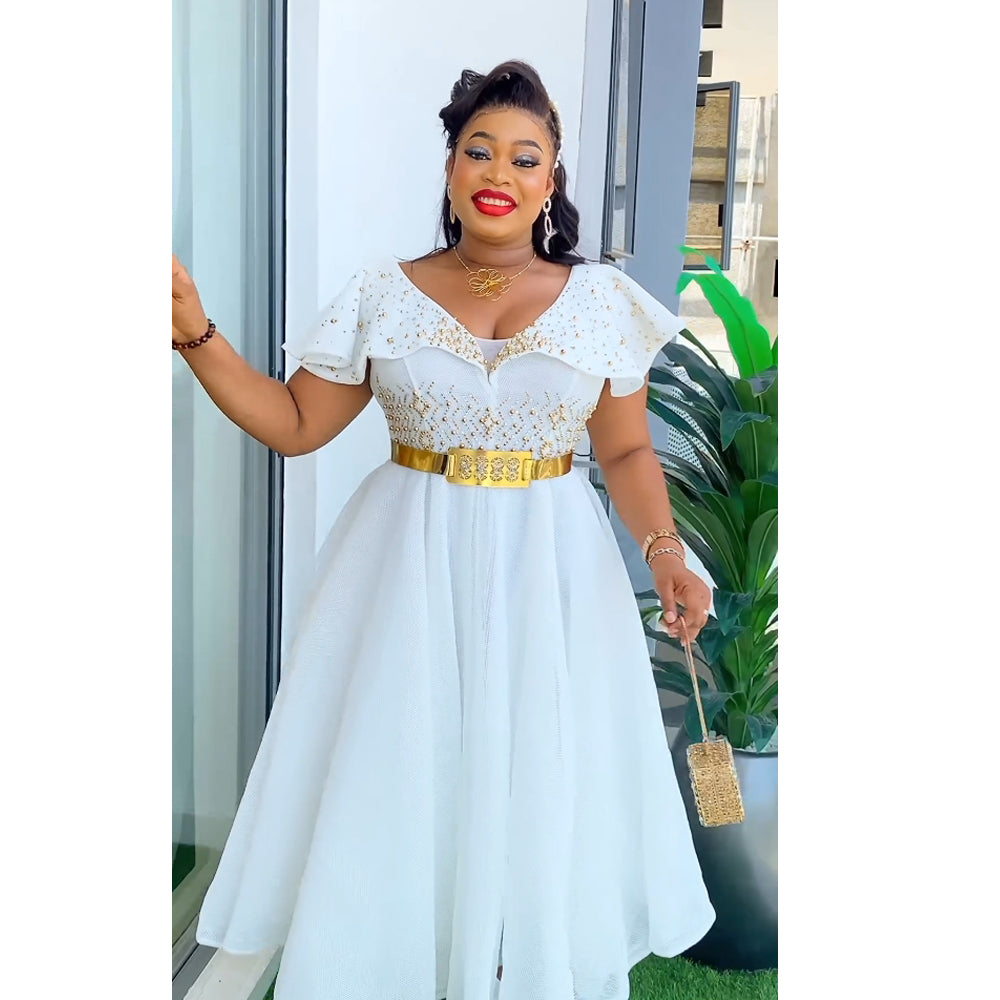 MD Plus Size African Wedding Party Dresses Women 2024 New Dashiki Ankara Evenin image 2