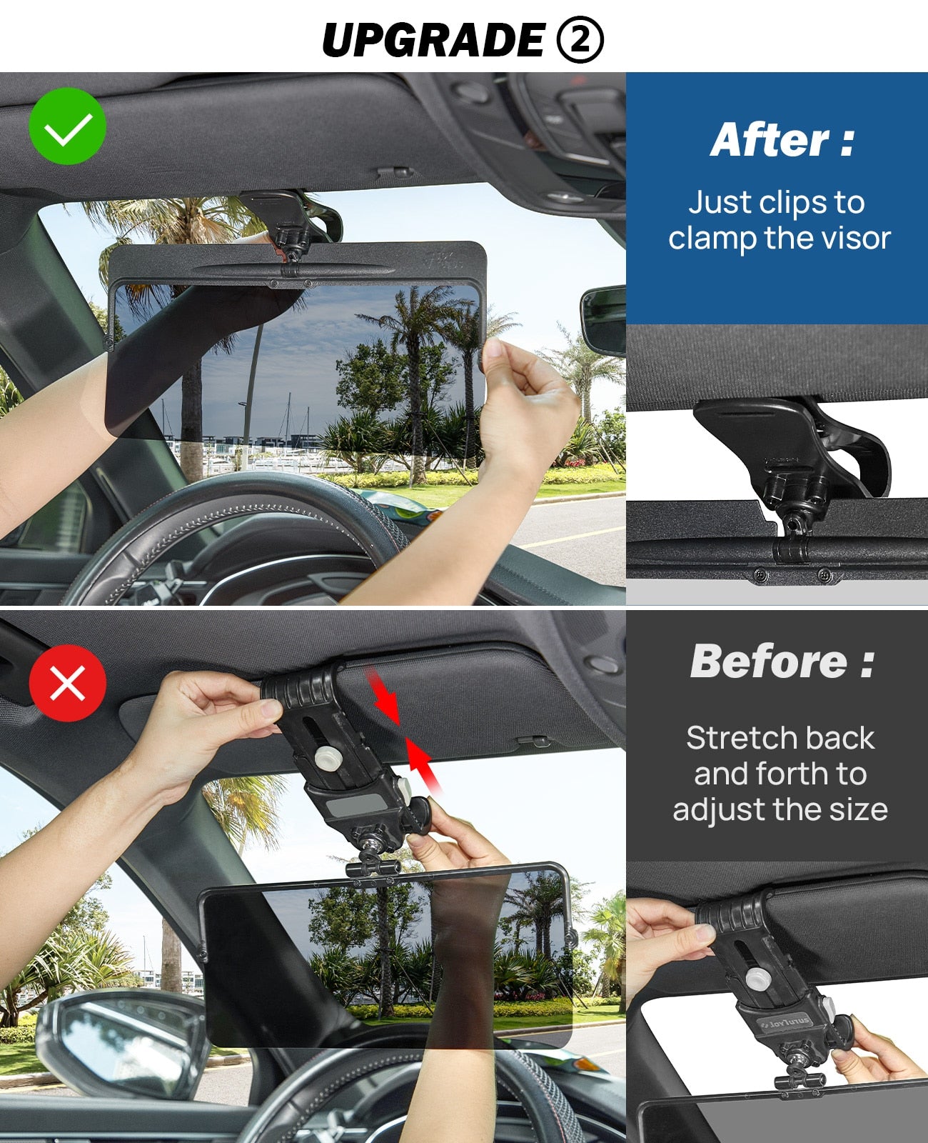Universal Car Sun Visor Anti-Dazzle Anti-UV Adjustable Blocker Polarized Sunsha image 7