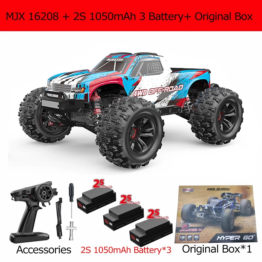 70KM/H MJX 16207 16208 1/16 RC Car Hyper Go Brushless 4WD Racing Car Electric O image 4