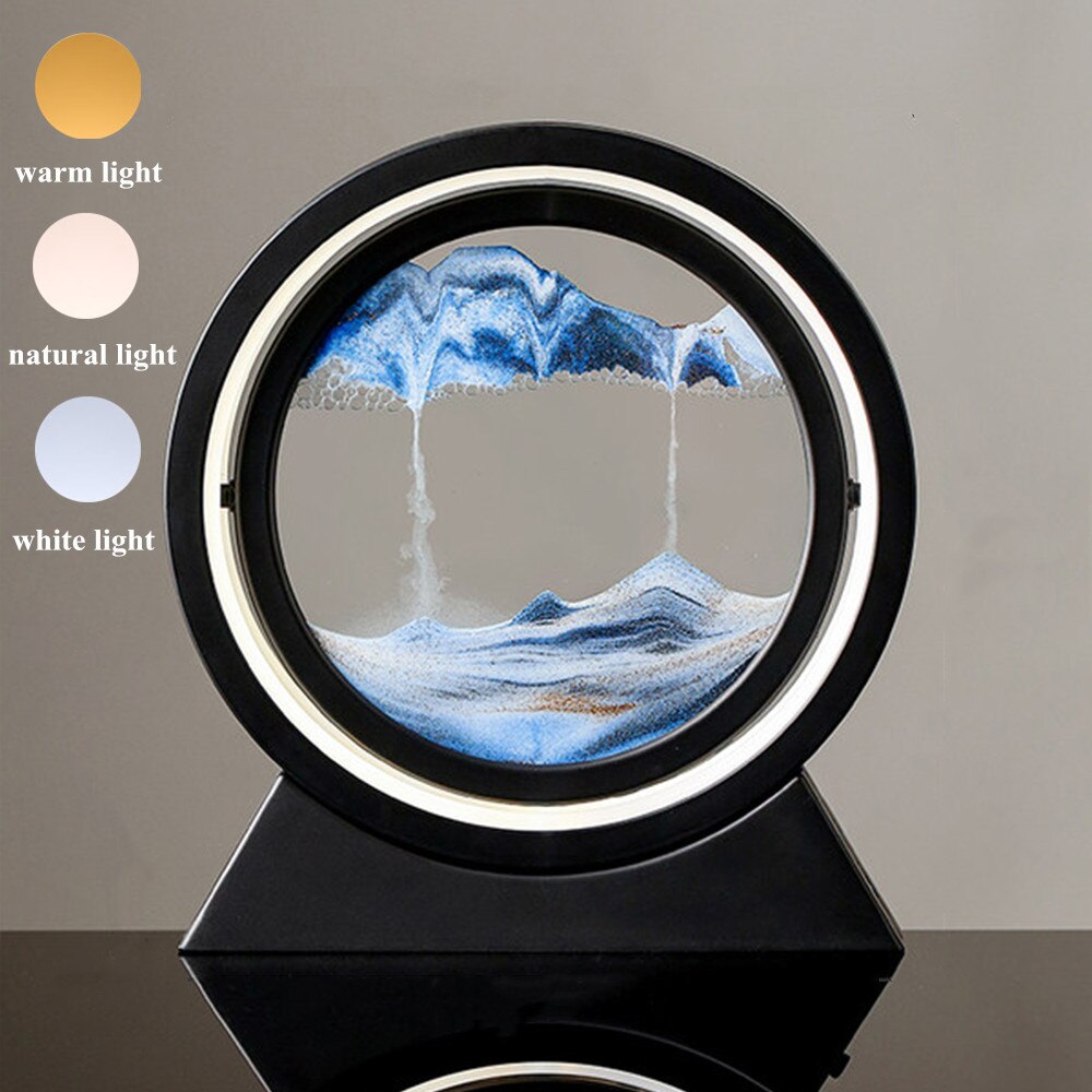 LED Table Lamp Moving 3D Sand Art Picture Deep Sandscape In Motion Display image 2