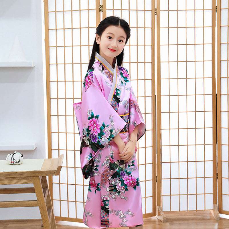 Girls Traditional Kimono Kids Original Ao Dai Yukata Wedding Dress Japanese Yuk image 4