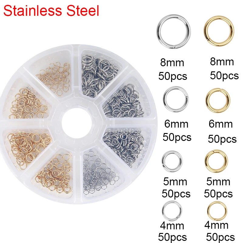 Stainless Steel Lobster Clasps Jump Rings Necklace Making Gold Color Extender C image 4