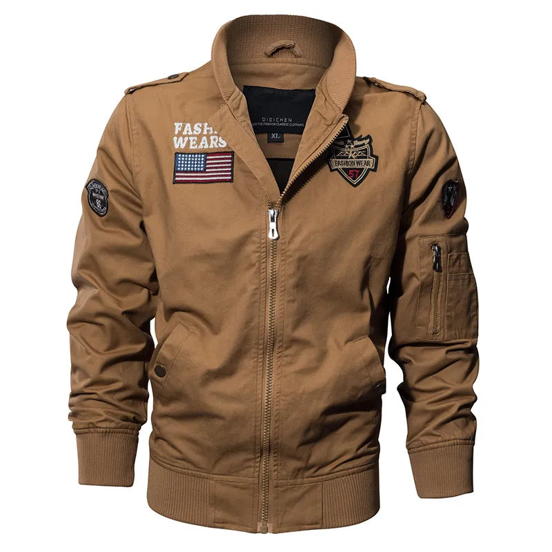 New Spring Military Style Pilot Jacket Multi-pocket Men Tactical Flight Jacket image 3