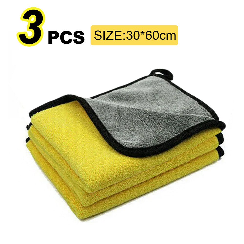 Car Wash Microfiber Towel 30x30/60CM Car Cleaning Drying Cloth Hemming Car Care image 3