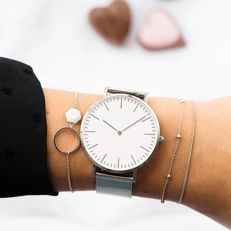 Luxury Rose Gold Watch Women Bracelet Watches Top Brand Ladies Casual Quartz Wa image 7