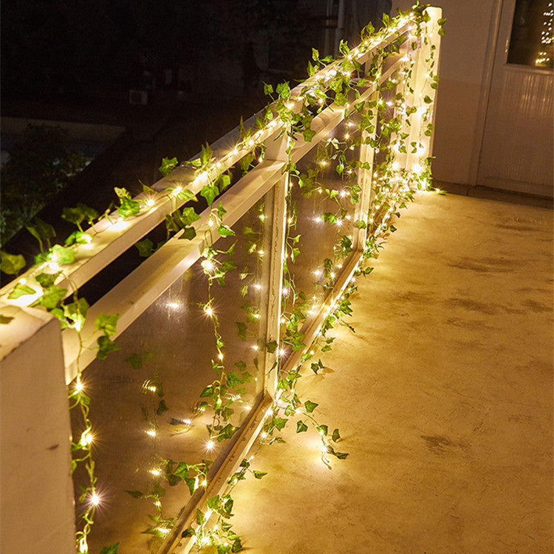 Flower Green Leaf String Lights Artificial Vine Fairy Lights Battery Powered Ch image 4