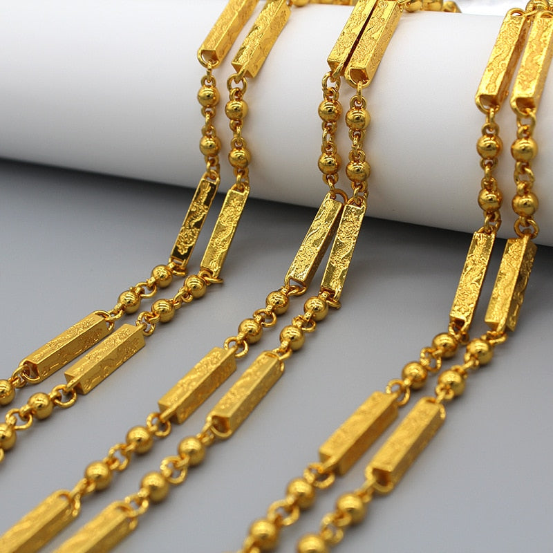 24k Gold Plated Necklace For Men Original Hiphop Bar Rap Rope Chain Africa Jewe image 5