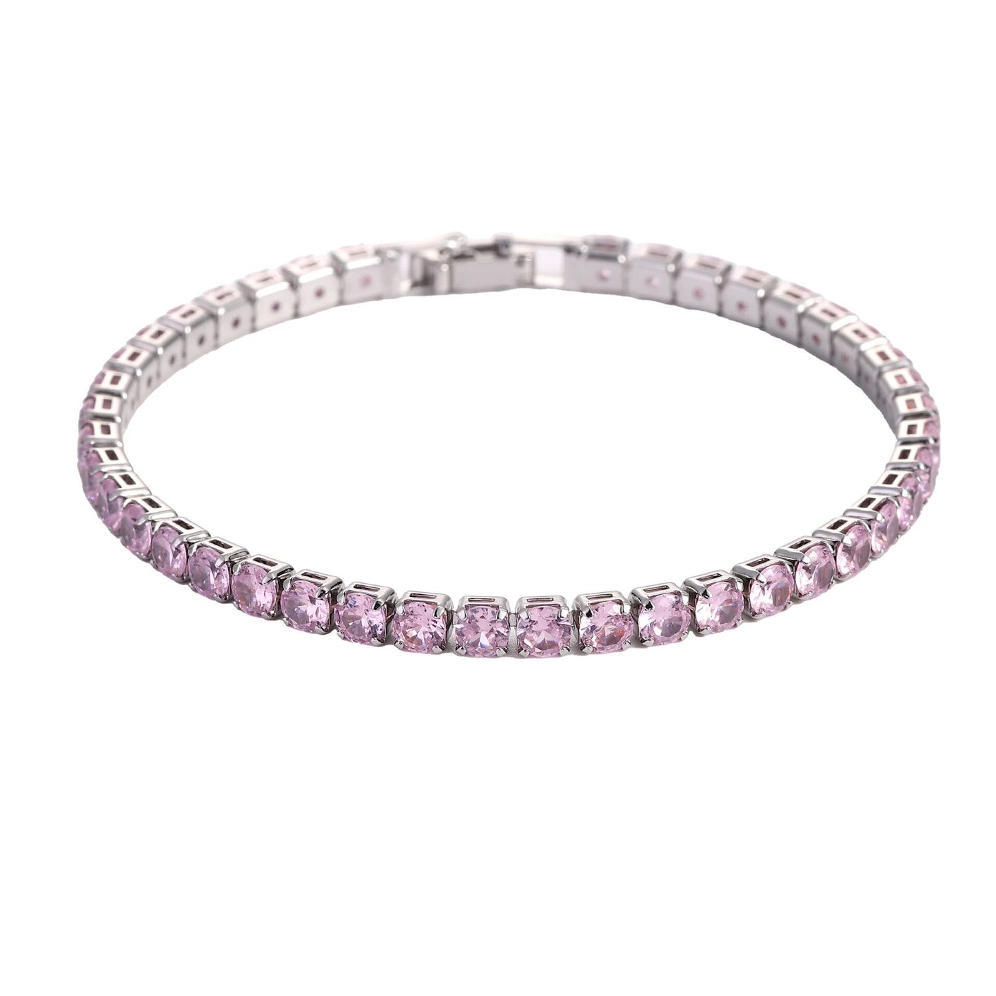 4mm Cubic Zirconia Tennis Bracelet Iced Out Chain Bracelets For Women Men Golde image 7