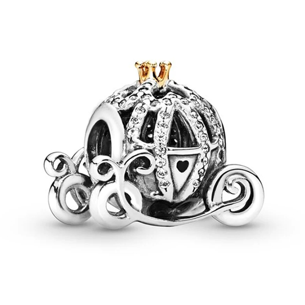 925 Silver Disney 100th Princess Pumpkin Cart Mickey Minnie Dumbo Charm Stitch image 22