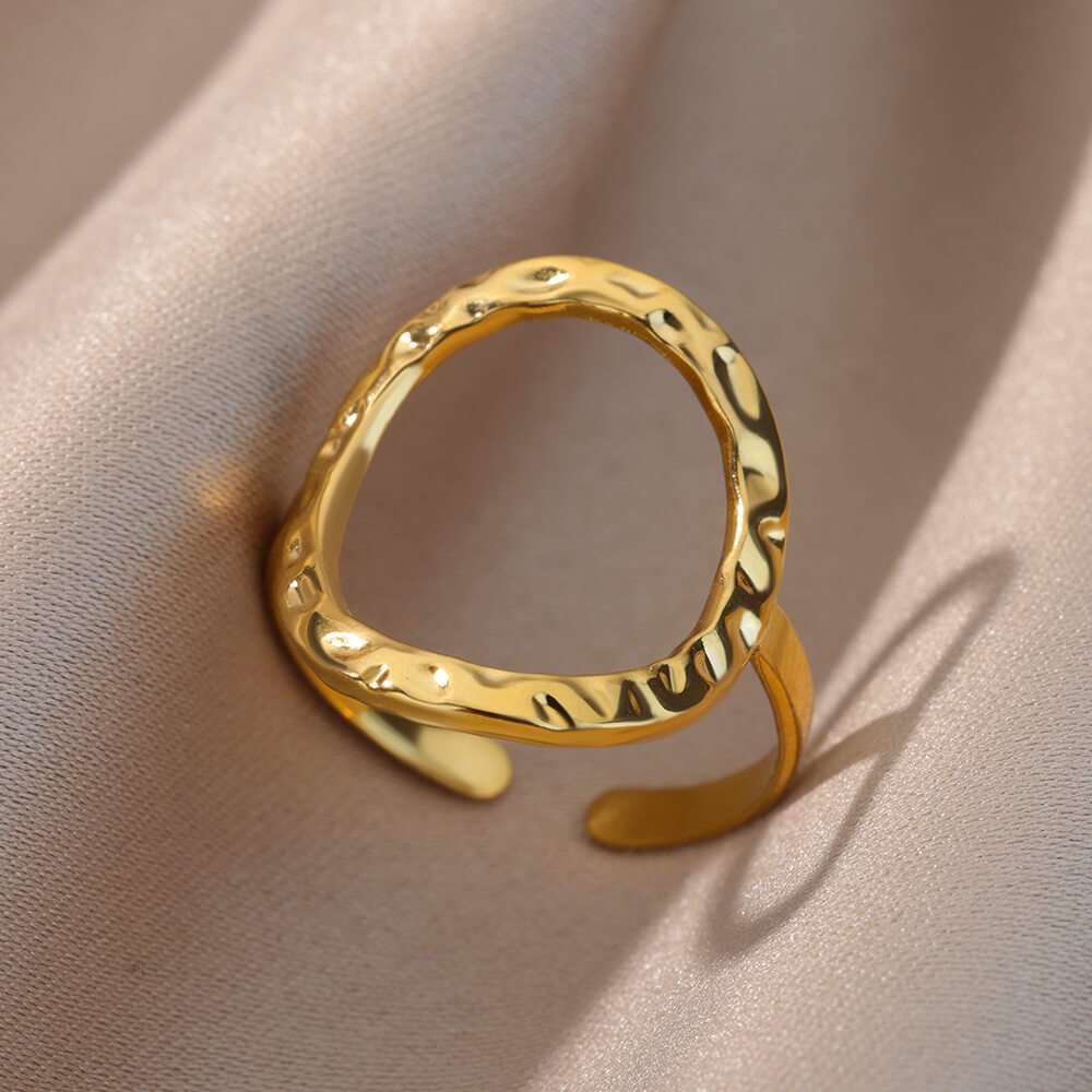 Stainless Steel Rings for Women Aesthetic Sunflower Gold Plated Wedding Couple image 8