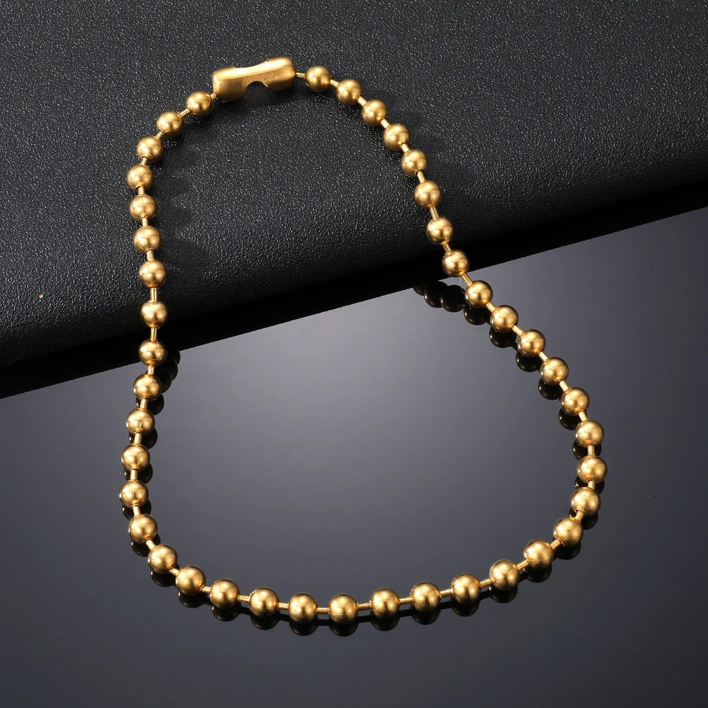 3/6/8mm Stainless Steel Ball Bead Necklaces For Women Men Gold/Silver Color Met image 9