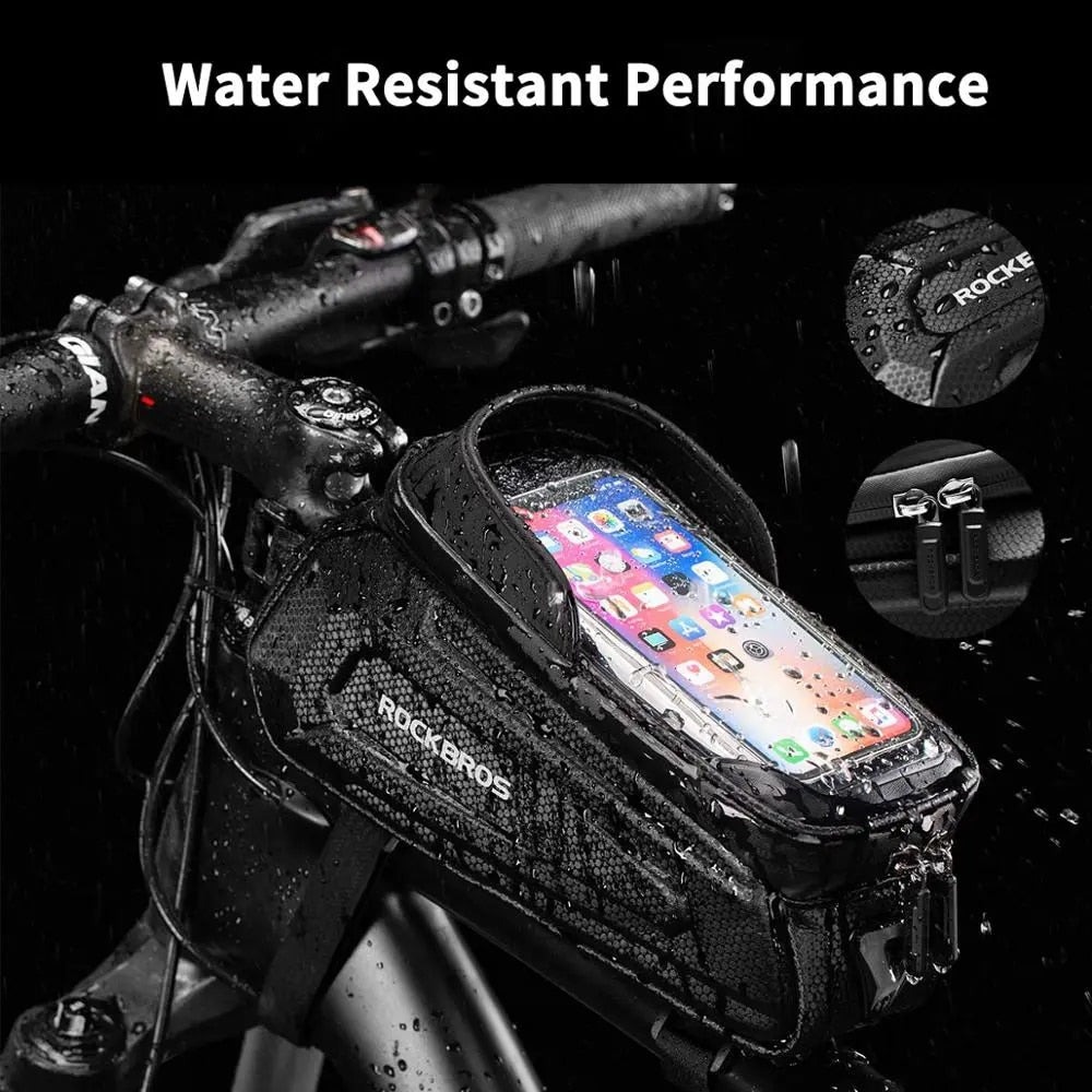 ROCKBROS Bicycle Bag Waterproof Touch Screen Cycling Bag Top Front Tube Frame M image 7
