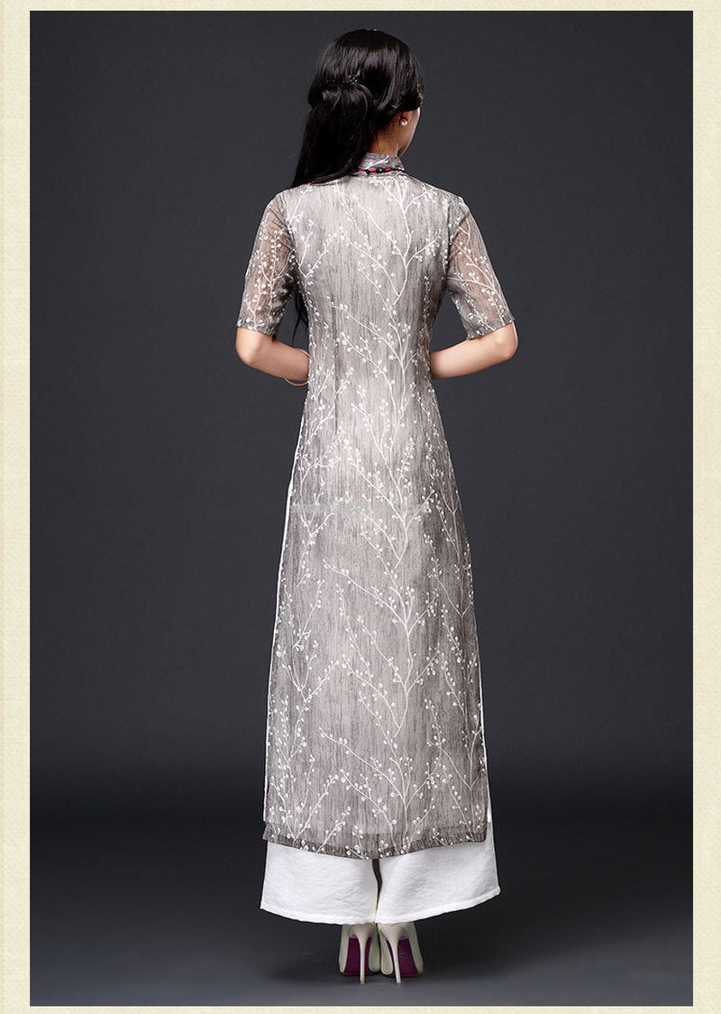 2024 aodai vietnam cheongsam qi pao chinese dress for women traditional cotton image 6
