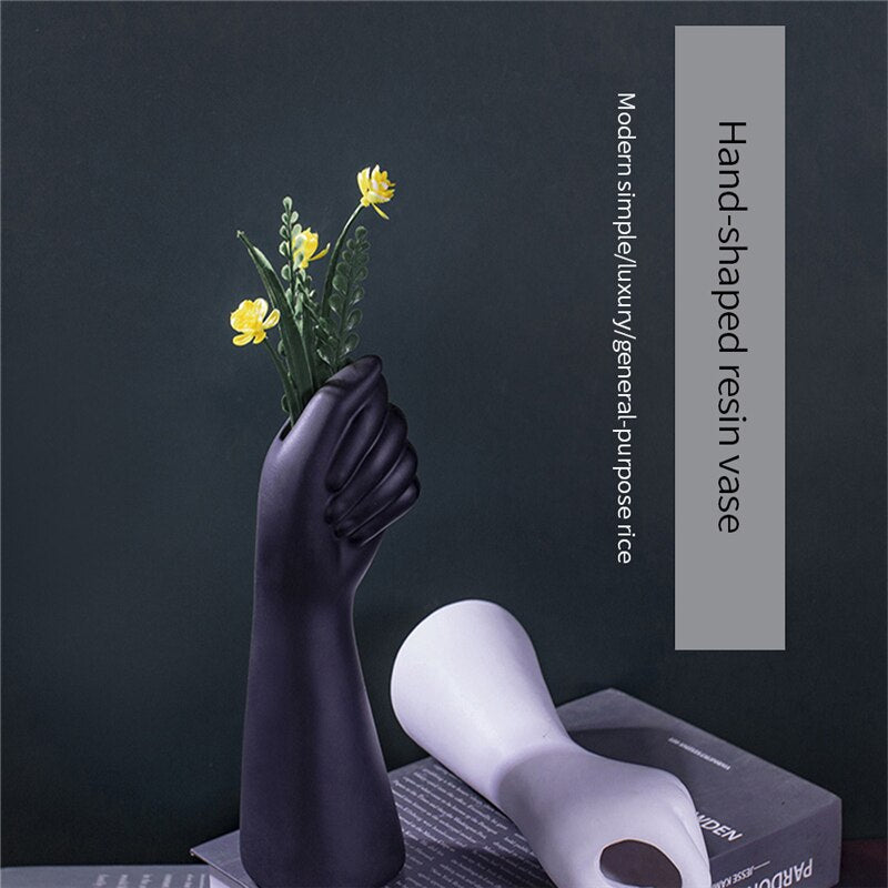 Room Decor Hand-shaped Vase Golden Hand Vase Flowers Modern Home Office Decor o image 5