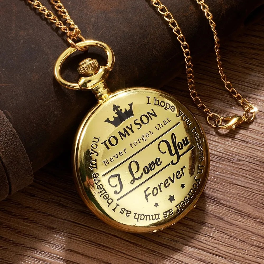 Antique Steampunk Vintage Roman Numerals Quartz Pocket Watch Gold Case Necklace image 2