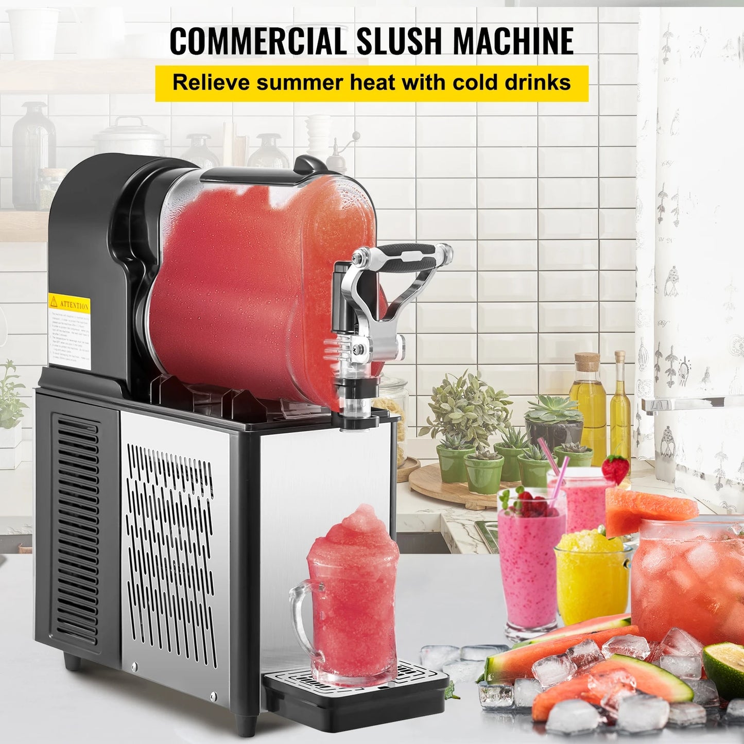 VEVOR 3/6L 1/2 Jar Commercial Slushie Machine Slush Maker Frozen Drink Dispense image 1