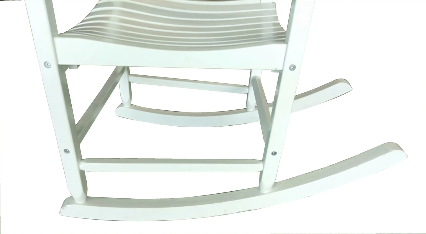 Mainstays Outdoor Wood Porch Rocking Chair, White Color, Weather Resistant Fini image 7