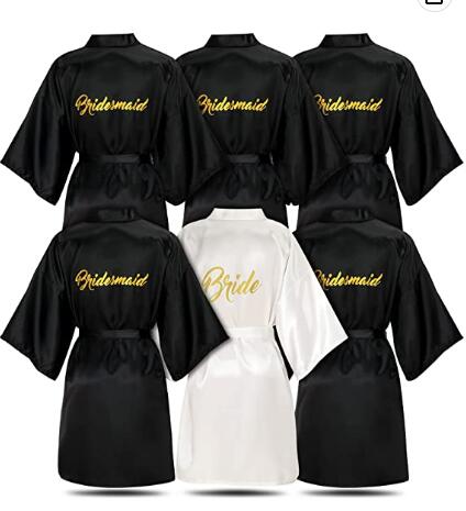 new Rose Gold bathrobe bride satin robe women getting married bride hen party image 1