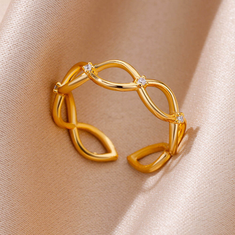 Stainless Steel Rings for Women Aesthetic Sunflower Gold Plated Wedding Couple image 33