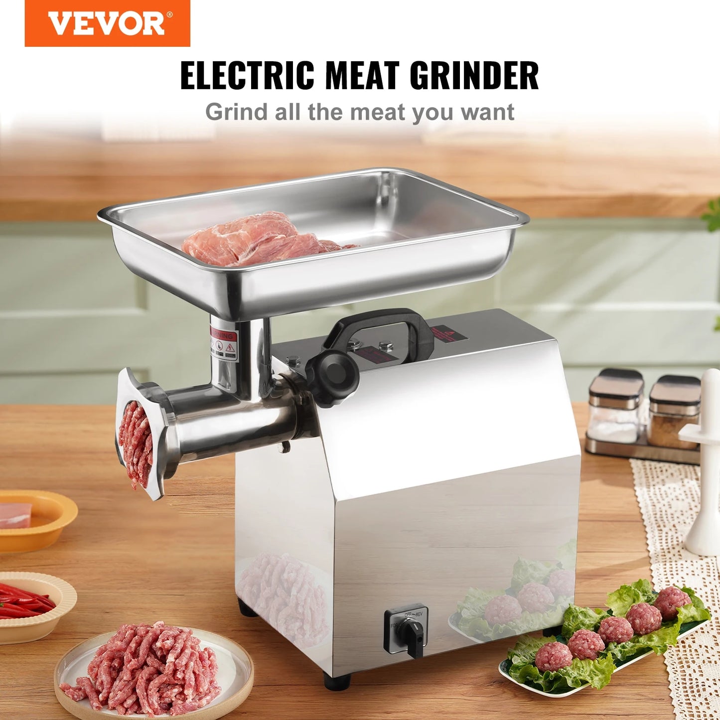 VEVOR Electric Meat Grinder Food Processors Sausage Maker Filler Mincer Stuffer image 3