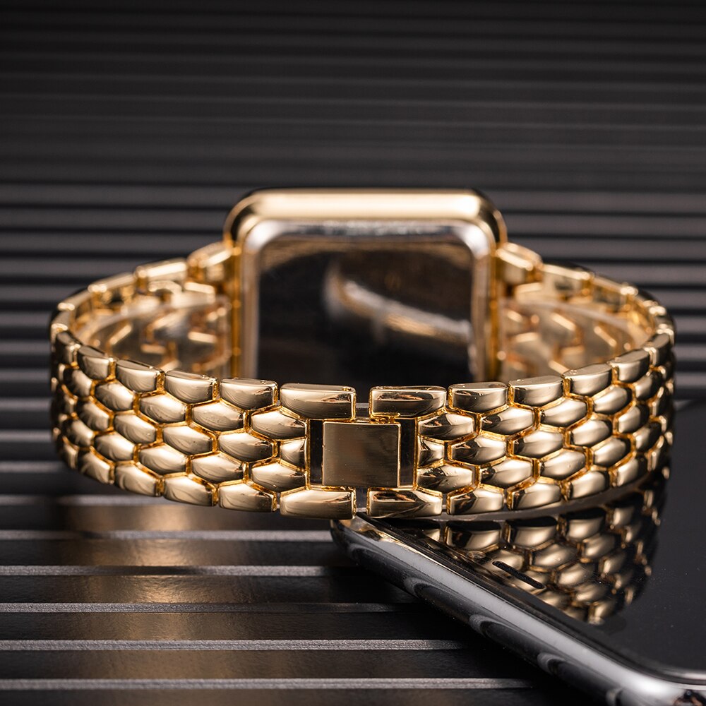 Women Watch 2023 Top Luxury Rhinestone Rose Gold Wrist Watch for Women Fashion image 5