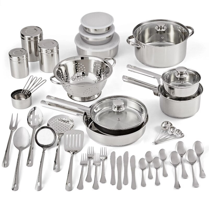 Mainstays 52PCS Stainless Steel Kitchen Combo Cookware Set image 0