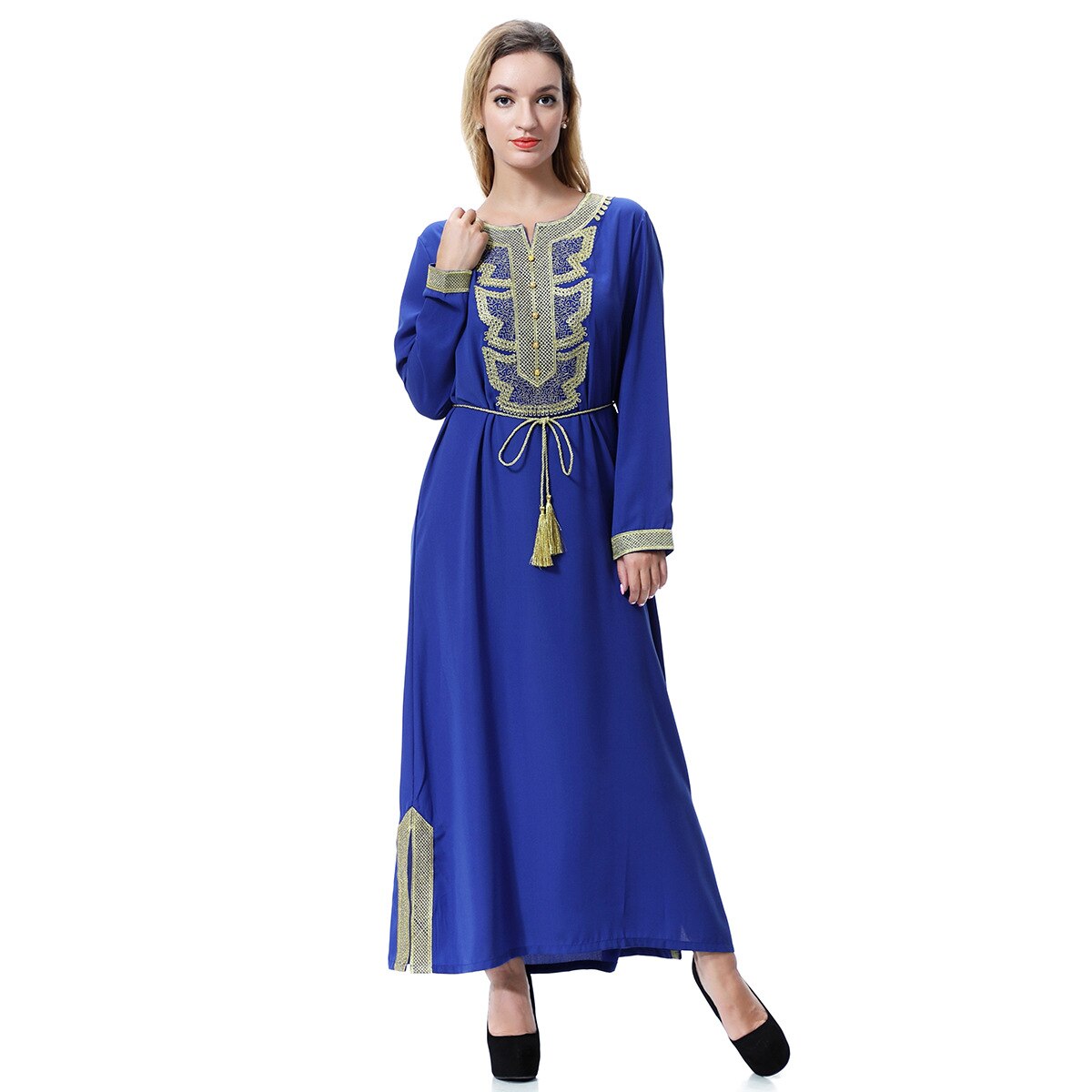 Ramadan Kaftan Dubai Abaya Long Sleeve Muslim African Dresses for Women image 1