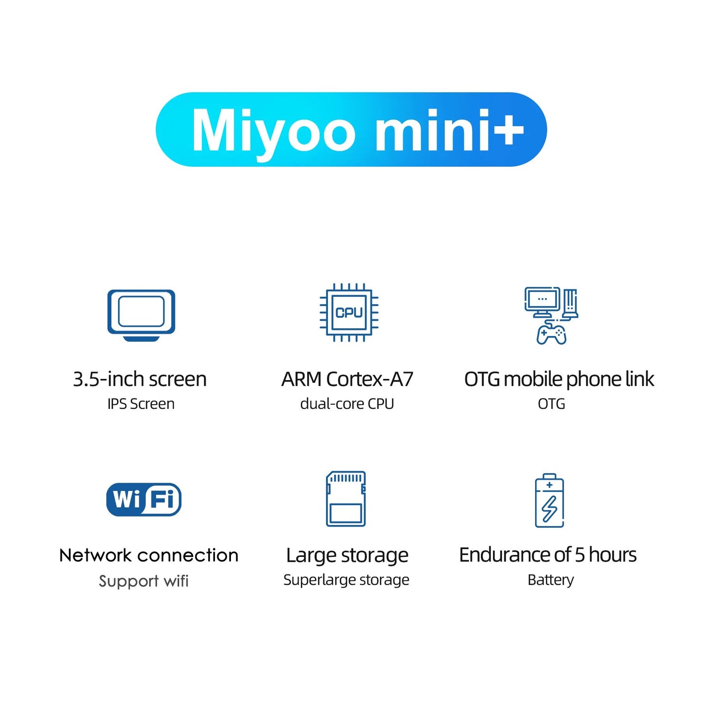 MIYOO Mini Plus Portable Retro Handheld Game Console V2 Mini+ IPS Screen Classi image 5