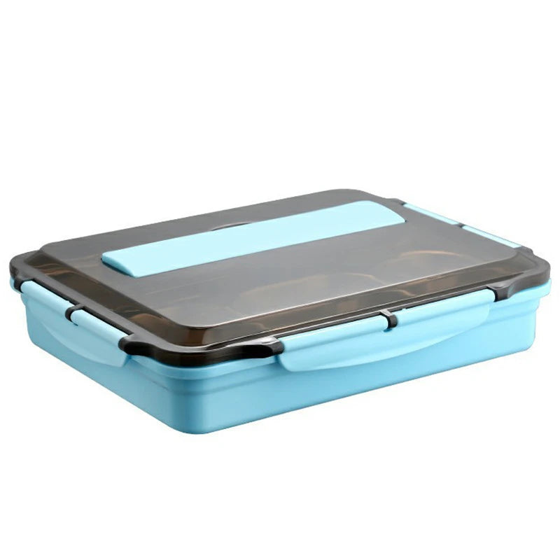 Stainless Steel Thermal Lunch Box Layers Multi Grids Tableware Students School image 6