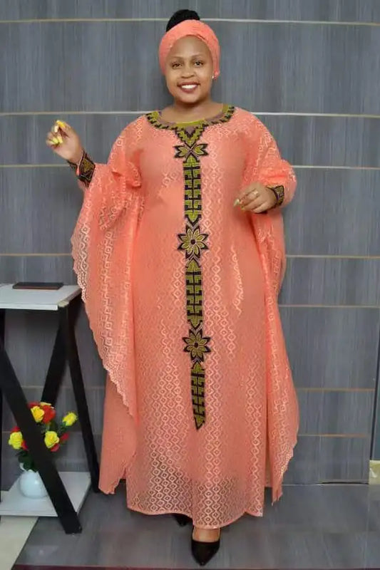 2023 African Dresses for Women Muslim Lace Boubou Dashiki Traditional Africa Cl image 0