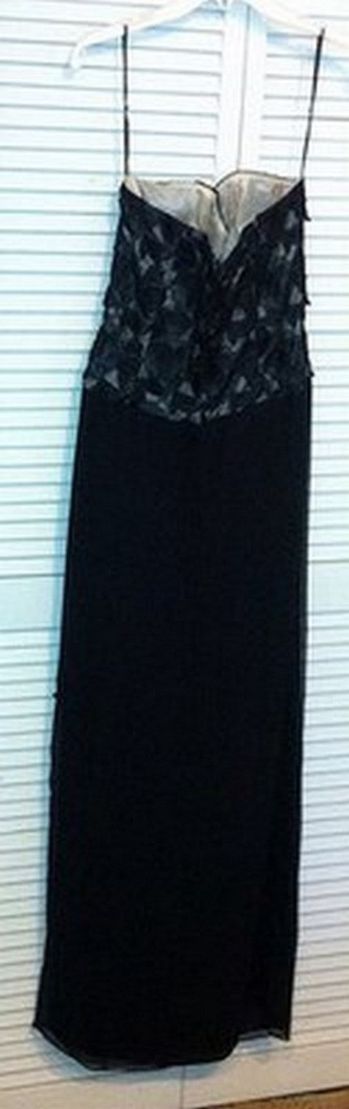 Victor Costa Women Dress Chiffon Black Pattern Bodice Size 8 image 1