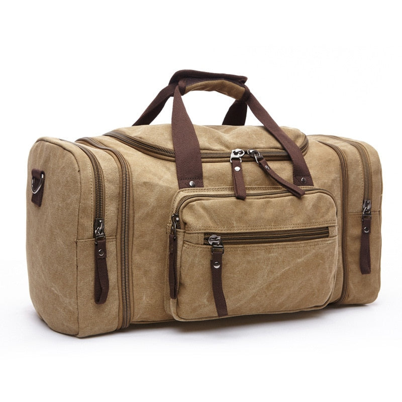 MARKROYAL Canvas Travel Bags Large Capacity Carry On Luggage Bags Men Duffel Ba image 5