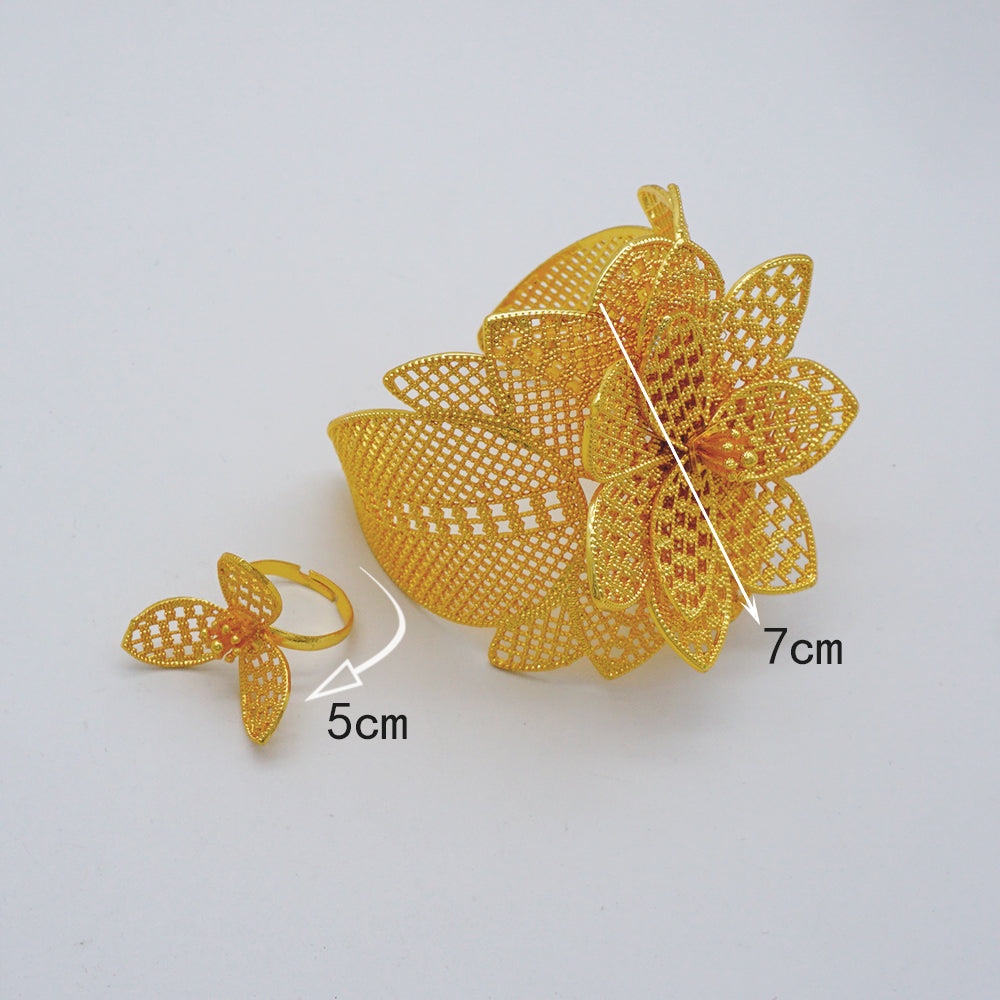 New Arrival Luxury Dubai Wide Bangle For Women Gold Color African Bracelets&Ban image 14