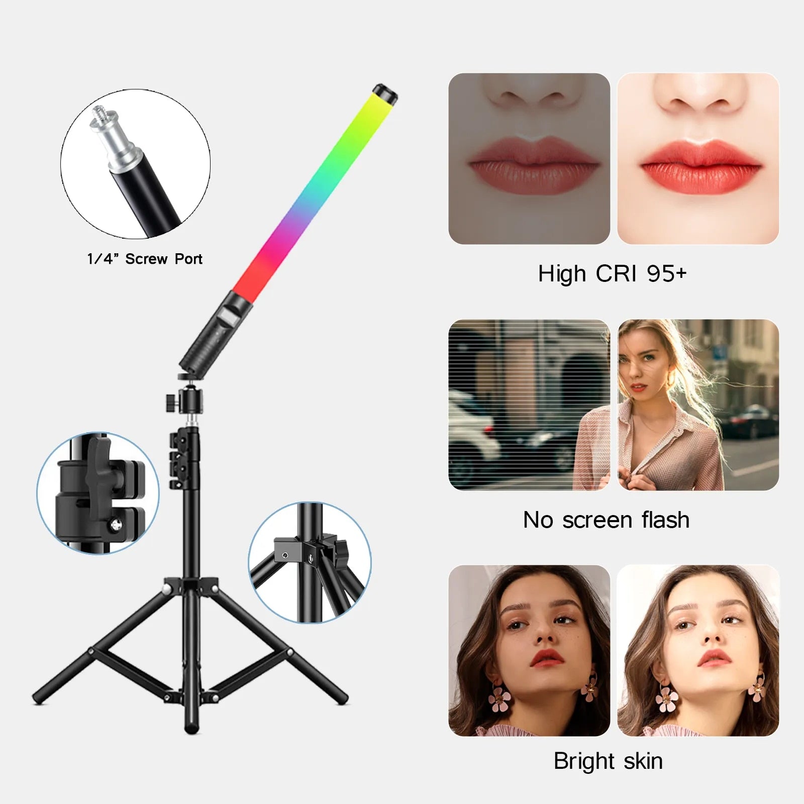 50cm 20" RGB Handheld LED Video Light Wand Stick Photography Light With Built-i image 5