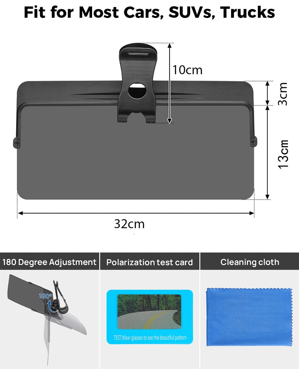 Universal Car Sun Visor Anti-Dazzle Anti-UV Adjustable Blocker Polarized Sunsha image 8