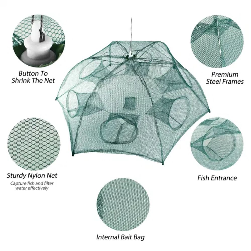 Fishing Trap Net Portable Folded Fishing Bait Trap Shrimp Minnow Crab Bait Net image 2