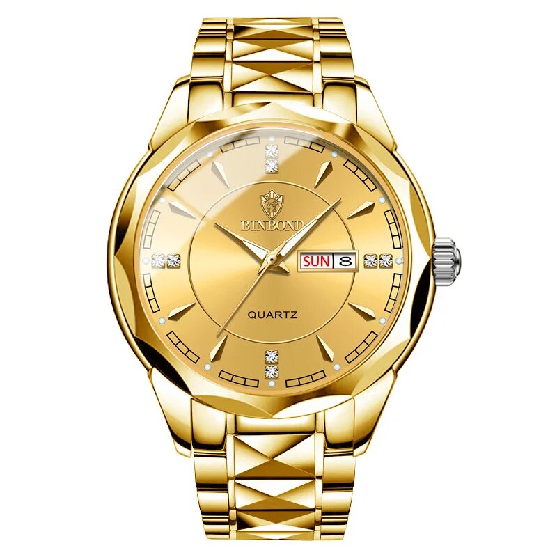 Fashion Luxury Gold Watch Men 2023 New Military Sport Quartz Wristwatch Calenda image 7